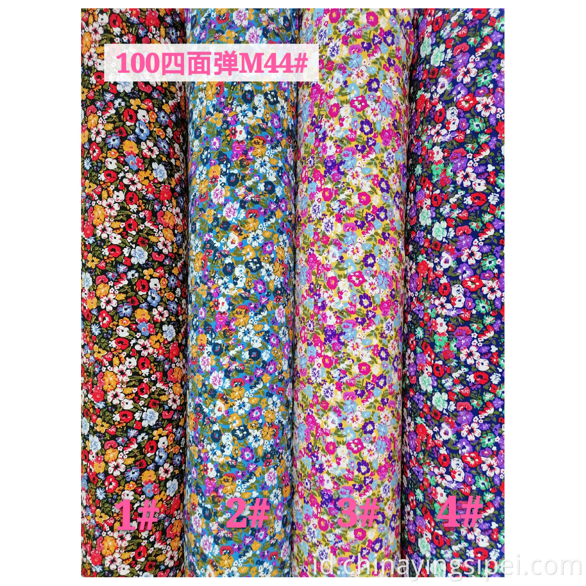 Custom 4-Way Stretch Woven Woven Printed Mesh Fabric 97%Polyester 3%Spandex kain bernapas untuk gaun